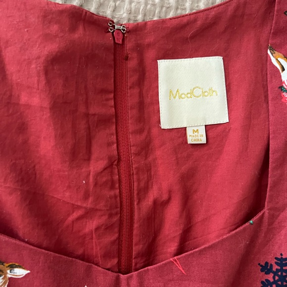 MODCLOTH | Cheerful Caroling Red Holiday Christmas Sweetheart Neckline Dress - Picture 7 of 14